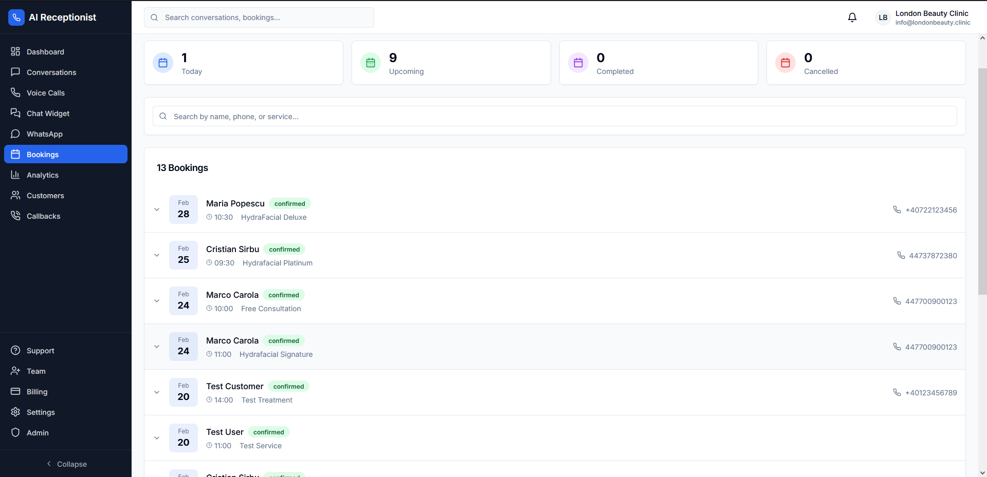 Ġestjoni tal-Bookings